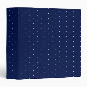 Cute navy blue white tiny polka dot pattern binder