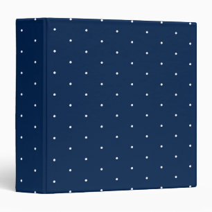 Cute navy blue white tiny polka dots pattern binder