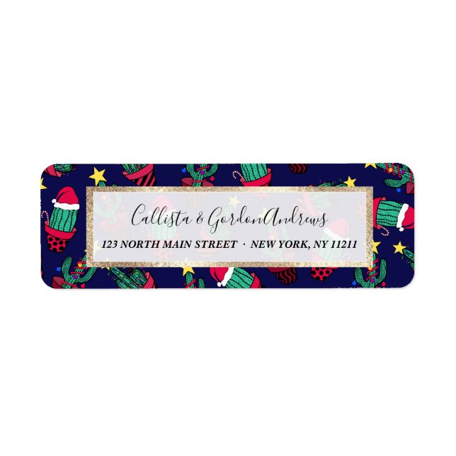 Cute Navy Decorated Cactus Tree Christmas Lights (Front)