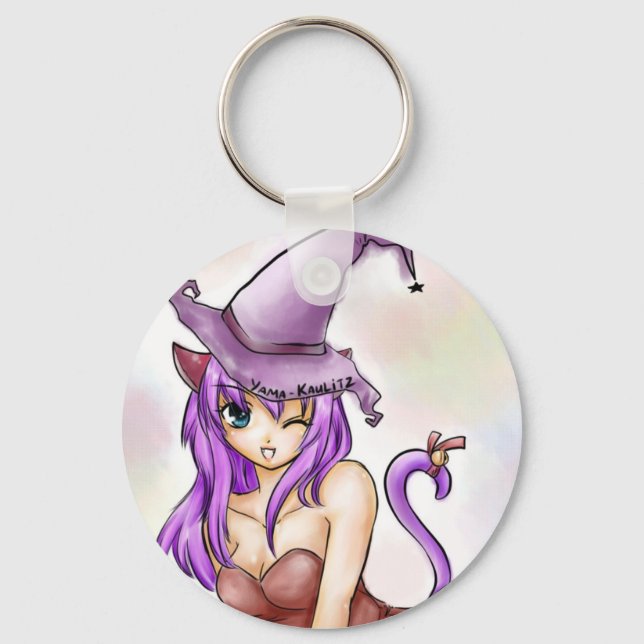 Cute neko girl keychain (Front)