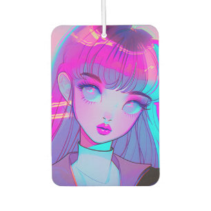 Cute Neon Anime Girl Air Freshener