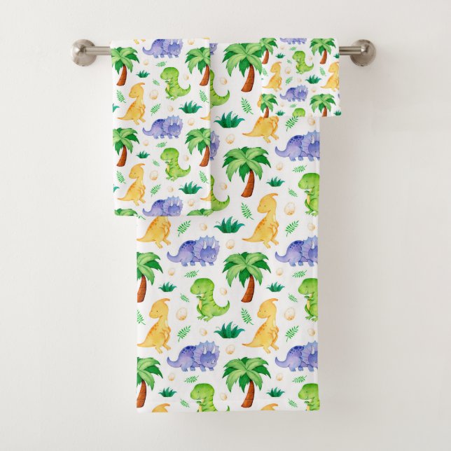 Cute Neon Aquarelle Dinosaur Motif (En situation)