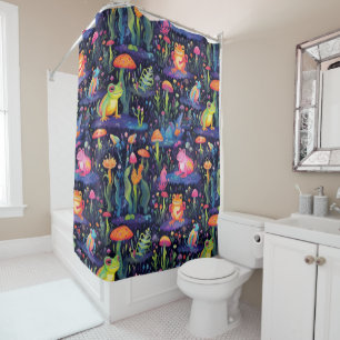 Cute neon frogs pattern