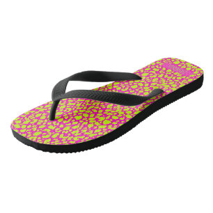 Cute Neon Hot Pink Abstract Sandals