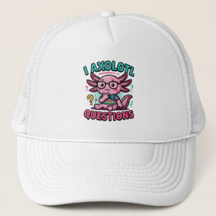 Cute Nerd Axolotl I Axolotl Questions Marks Meme Trucker Hat