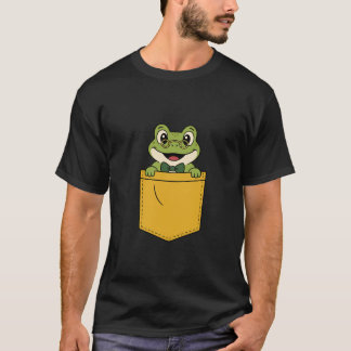 Cute Nerd Frog In Fake Pocket Shirt