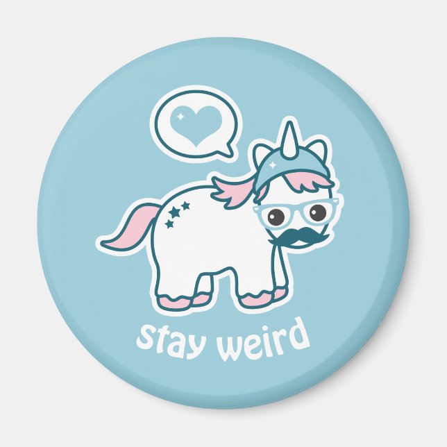 Cute Nerd Unicorn Magnet (Front)