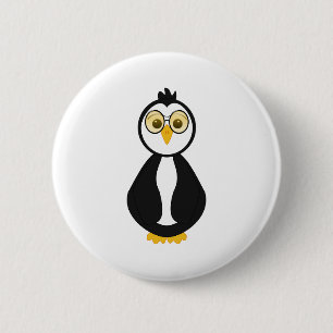 Cute Nerdy Penguin 2 Inch Round Button