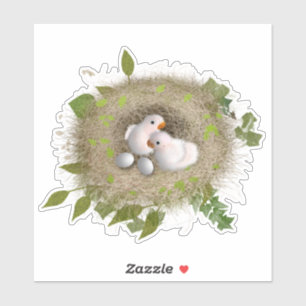 Cute nest of birds Custom-Cut Vinyl Sticke
