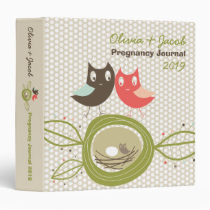 Cute Nesting Owl Family Pregnancy Baby Shower Binder