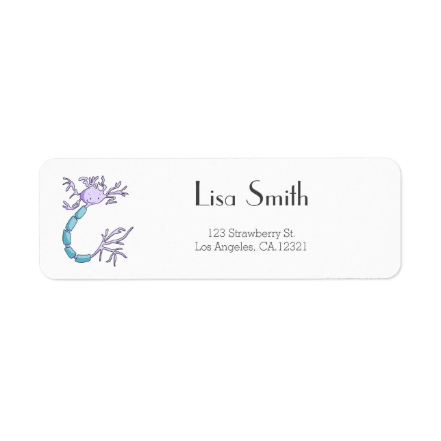 Cute Neuron Cartoon Personalized Return Address (Front)