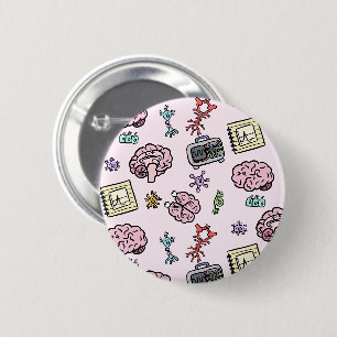 Cute Neuroscience Pattern 2 Inch Round Button