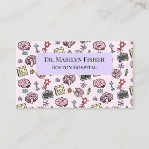 Cute Neuroscience Pattern Business Card