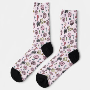 Cute Neuroscience Pattern Socks