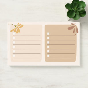 Cute neutral background with floral Brown Post-it Notes