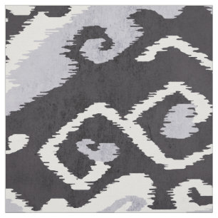 Cute neutral black grey white ikat tribal patterns fabric