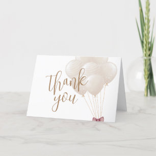 Cute Neutral Boho Balloon Baby Shower  Thank You Card