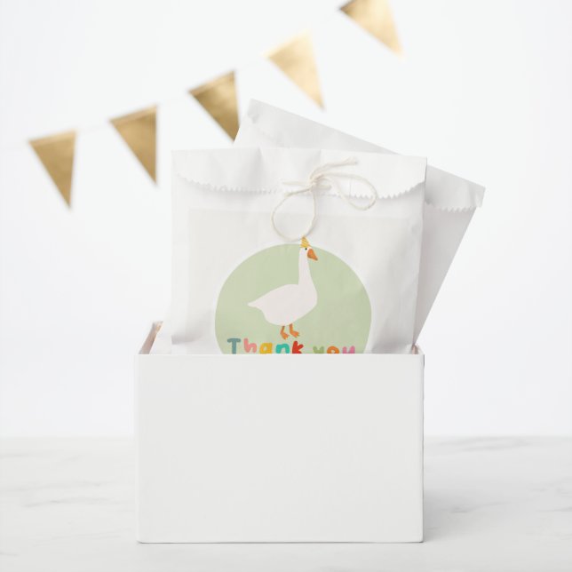 Cute Neutral Green Silly Goose Baby Shower Favour Bag (Party)