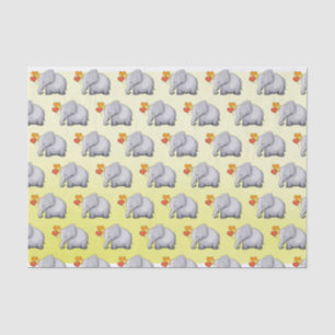 Cute Neutral Heart Balloons Elephant Baby Shower Tissue Paper