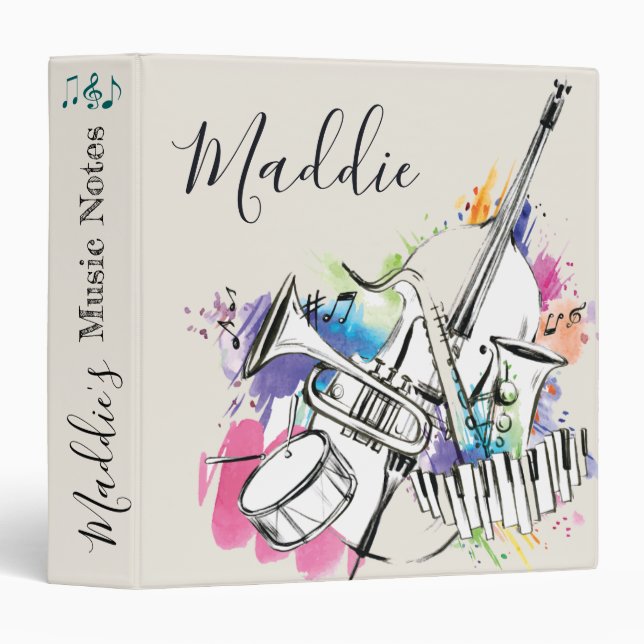 Cute | Never Stop Dreaming | Music Notes Binder (Front/Spine)