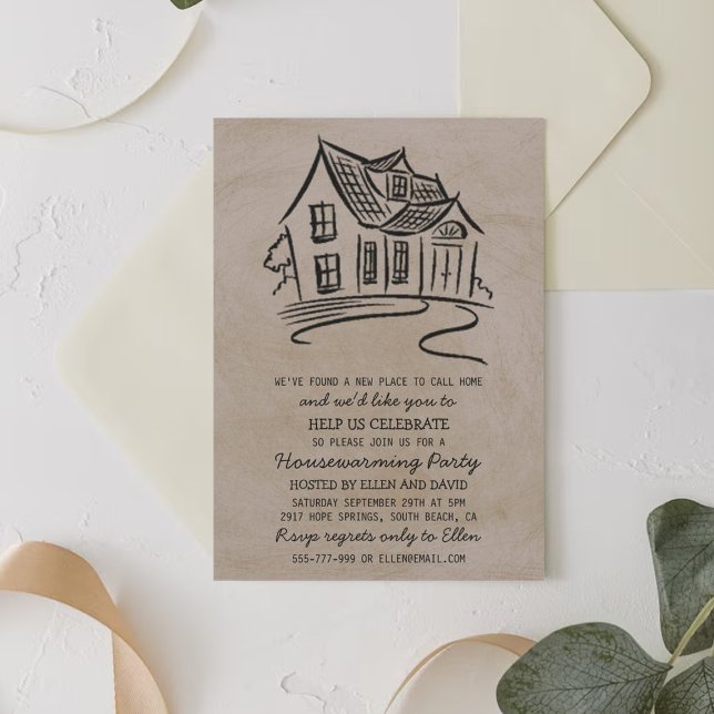 Cute New Accueil Invitations de réchauffement ména (Créateur téléchargé)