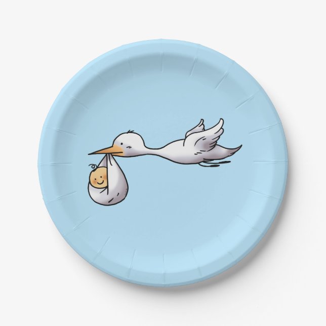 cute new arrival baby shower paper plate (Front)