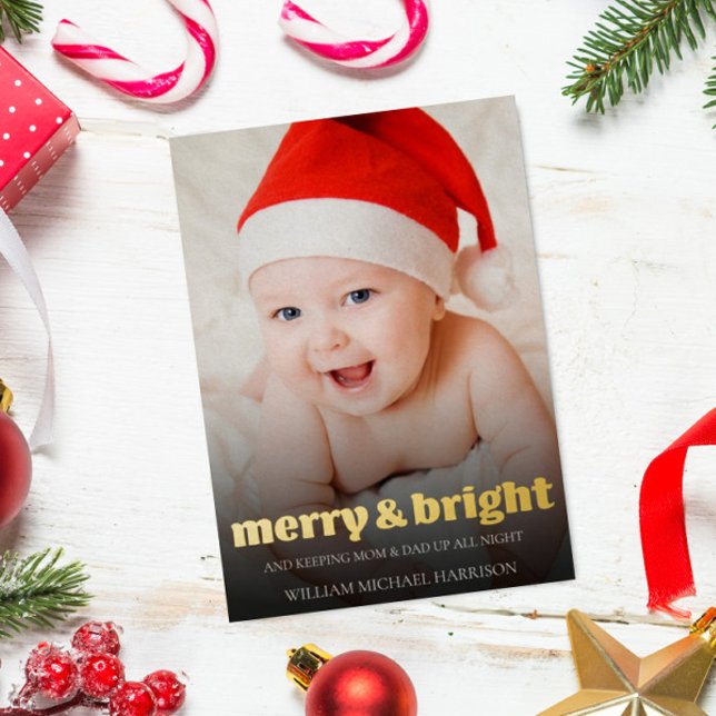 Cute New Baby Christmas Photo Birth Announcement (Creator Uploaded)