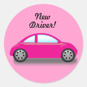 Cute New Driver Pink Car Sticker
