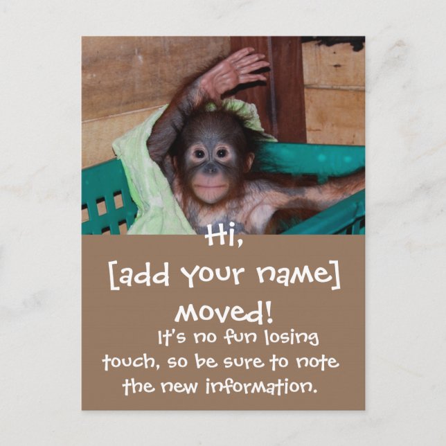Cute New Home Change of Address Announcement Postcard (Front)