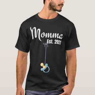Cute New Momma Pregnancy announcement Mom Boy Moth T-Shirt