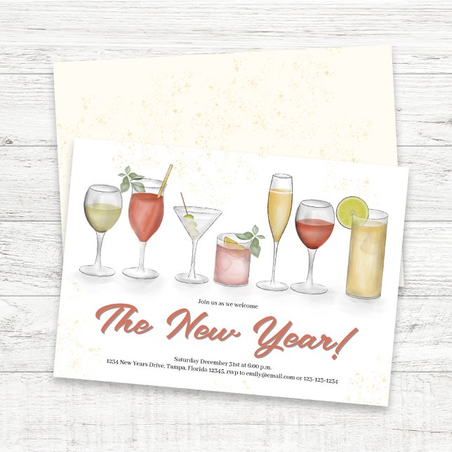 Cute New Year's Eve party Invitation (New Year's Eve Custom Party Invitations.)