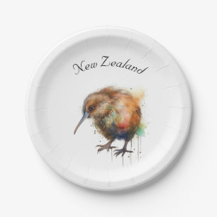 Cute New Zealand Kiwi customizable Paper Plate