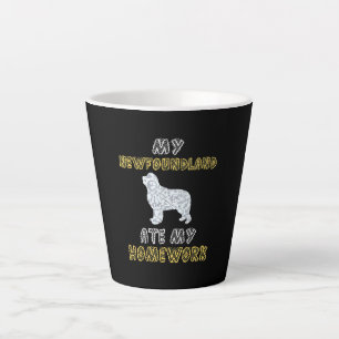 Cute Newfie   My Newfoundland Ate My Homework Latte Mug
