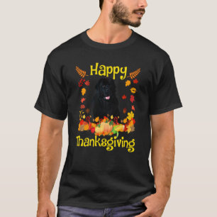 Cute Newfoundland Dog Happy Thanksgiving Puppy Dog T-Shirt