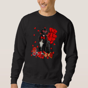 Cute Newfoundland Dog Heart Valentine's Day Dog Mo Sweatshirt