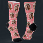 Cute Newlyweds Photo Rose Gold Wedding  Socks<br><div class="desc">These cute rose gold wedding socks feature the newlywed couple's photo and white hearts in an offset pattern on a rose gold background and your names and wedding date! These are perfect as a bridal party favour, or as a gift for the happy couple! Background colour is also customizable to...</div>