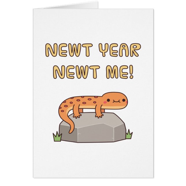 Cute Newt Year Newt Me Doodle,  New Year Sayings (Front)
