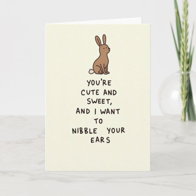 Cute Nibble Ears Love Note Card (Front)