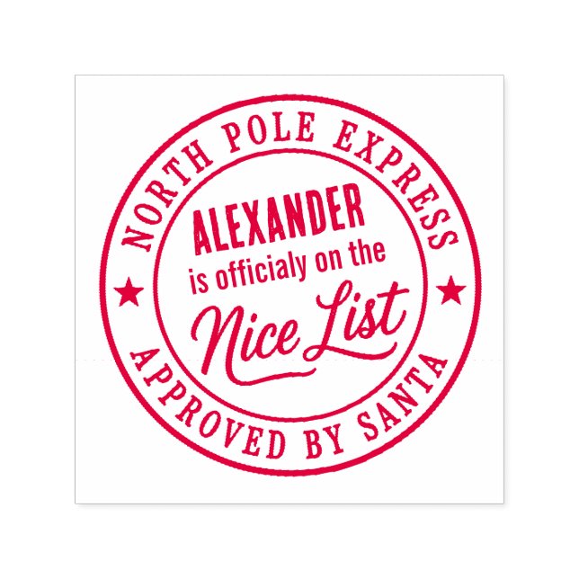 Cute Nice List Christmas Holiday Mailing Santa  Self-inking Stamp (Design)