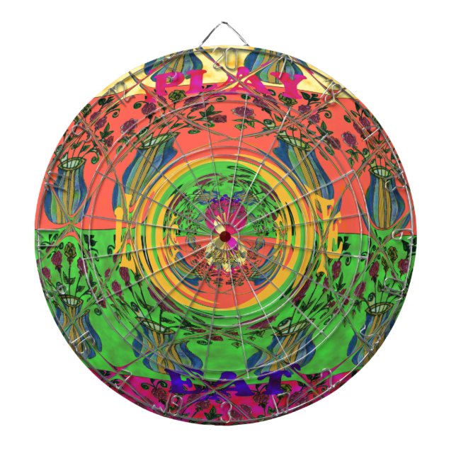 Cute Nice & Lovely Floral Motif Art Print Design Dartboard (Front)