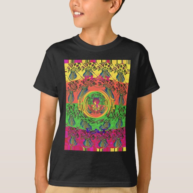 Cute Nice & Lovely Floral Motif Art Print Design T-Shirt (Front)