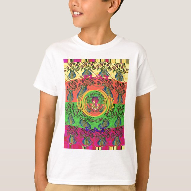 Cute Nice & Lovely Floral Motif Art Print Design T-Shirt (Front)