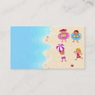 cute nice lovely template for swimming children business card