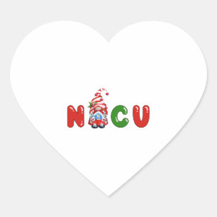 Cute NICU Christmas design Heart Sticker