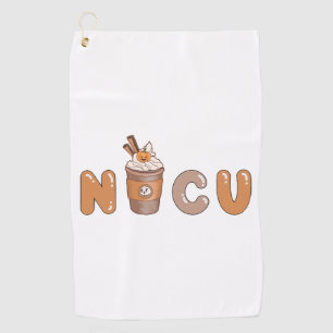 Cute NICU Coffee Halloween design Golf Towel