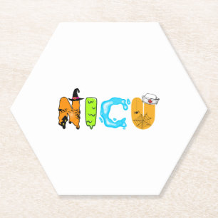 Cute NICU Halloween design Paper Coaster