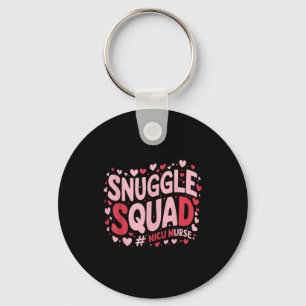 Cute Nicu Nurse Valentines Day Snuggle Squad Neona Keychain