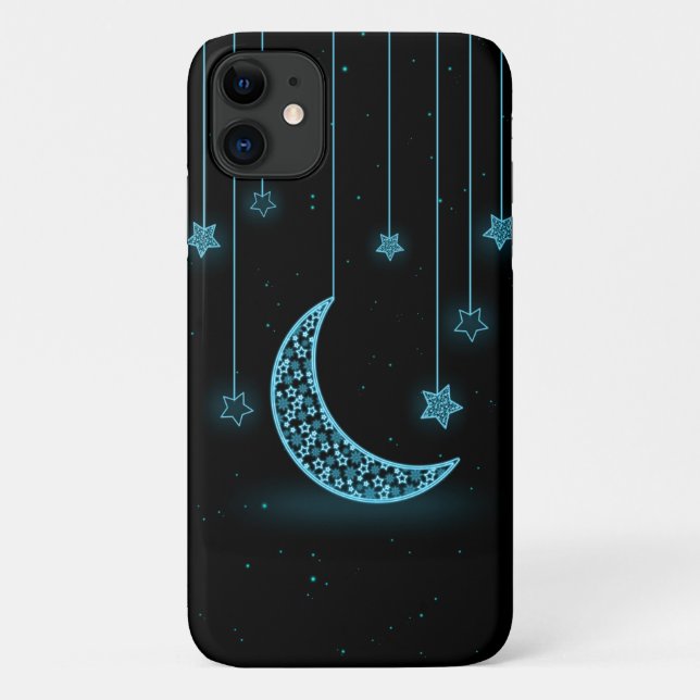 Cute Night Glowing Moon & Stars Case-Mate iPhone Case (Back)