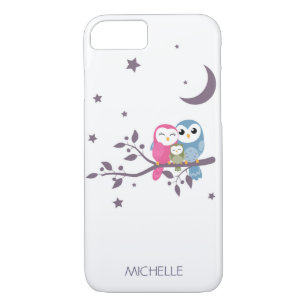 Cute Night Owls Add Your Name   Nature Case-Mate iPhone Case