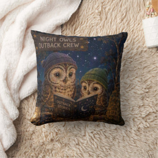 Cute Night Owls Outback Crew Stargazing Adventure Throw Pillow